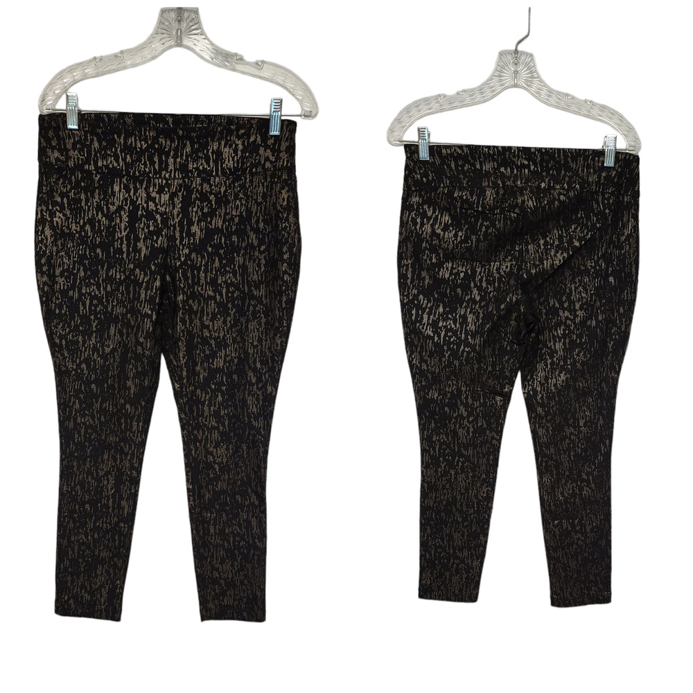 Attyre Petite  Slim Fit Pull-On Dress Pants Size 10P Color Black/Gold